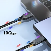 Câble USB 3.2 3.1 Gen2 10 Gbps USB-A Type-C 3A Charge rapide Gaine en nylon Noyau en alliage d'aluminium Transfert de données