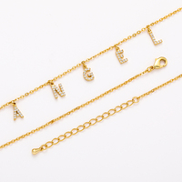 Collier avec pendentif lettre en argent sterling 925 plaqué or 18 carats, serti de moissanite VVS, pour femme, tendance