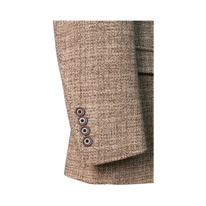 Britannique rétro <span class=keywords><strong>Tweed</strong></span> chevrons laine veste pour hommes marron rembourré décontracté mince costume simple boutonnage fermeture éclair mouche <span class=keywords><strong>Blazer</strong></span> - Product Image 2