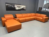 Canapé de cinéma maison haut de gamme, tissu chenille en padauk birman, canapé d'angle électrique fonctionnel en U pour salle audiovisuelle et KTV