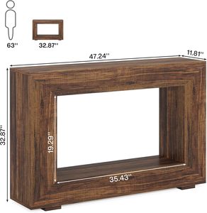Wood Retro Wood Grain <b>Console</b> <b>Table</b> Long Entryway Hallway Side <b>Table</b> For Living Room Home - Product Image 2