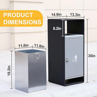 Poubelle extérieure moderne et mince en métal avec verrou de sécurité, bac à déchets commercial pour station de transit