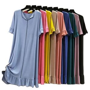 Camicie da <span class=keywords><strong>notte</strong></span> da donna tinta unita taglie forti, pigiami estivi, camicie da <span class=keywords><strong>notte</strong></span> a maniche corte, abbigliamento da <span class=keywords><strong>notte</strong></span> casual, abbigliamento da <span class=keywords><strong>notte</strong></span> affascinante e confortevole - Product Image 3