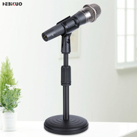 Support de microphone de vente directe d'usine ZM-02 avec base circulaire de microphone noir à angle réglable et support robuste pour un usage quotidien