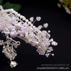 ชุดแต่งงานคริสตัลมงกุฎชุบทองหรูหราหรูหราสำหรับเจ้าสาวเปลือยสไตล์เกาหลี - Product Image 4