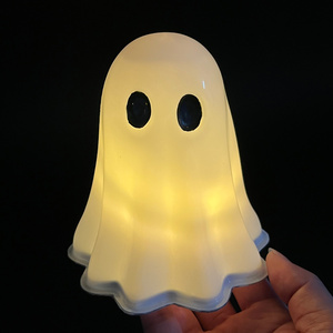 LED Lighted White PET Ghost Crafts Halloween Decorations with <b>LR44</b> <b>Batteries</b> Disposable for Luminous Festive Ambiance - Product Image 5