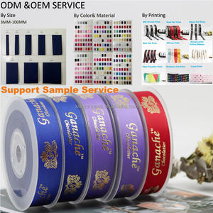 Tùy chỉnh in satin Ribbon 3mm-100mm rộng Polyester Vải lá dập nóng cho gói quà trang trí tùy chỉnh biểu tượng CuộN - Product Image 4