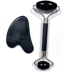Facial <b>Roller</b> Black Xiuyan <b>Jade</b> Guasha Set for Facial Massage - Product Image 3