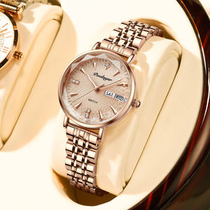 Montre classique pour femme POEDAGAR 312, étanche, lumineuse, résistante aux chocs, en acier inoxydable, à quartz, pour femmes - Product Image 1