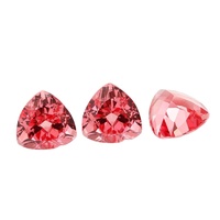 Saphir Padparadscha synthétique cultivé en laboratoire, poli, forme triangulaire, pierres précieuses de haute qualité, fabricant direct de Chine