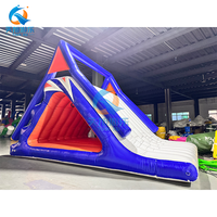 Parc aquatique gonflable en PVC personnalisé, toboggan triangulaire et pyramide d'escalade, jouets 5x3x3m pour la maison et l'école