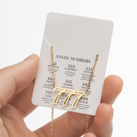 HOVANCI pendentif numéro d'ange Initial pour femmes, collier en or 14k creux avec numéro de chance d'ange