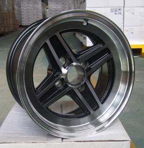 Flrocky Echo DEEP DISH Japón ajuste rojo detalle 13 pulgadas cuatro estrellas 4 Lugs 4*98Mm rueda de aleación negro mecanizado cara labio Racing Performa - Product Image 6