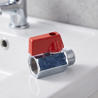 Mini-vannes à boisseau sphérique manuelles en laiton série MBVM pour eau et gaz, raccord femelle, taille de port 1/4'' avec joints PTFE/NBR