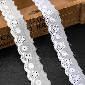 The Source Manufacturers Spot Supply New Fashion Solid Color Cotton Embroidery Lace Width 2.5 Cm