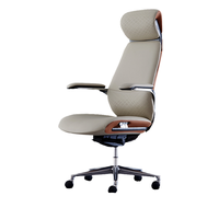 Chaise de bureau exécutive moderne en cuir synthétique, ergonomique, pivotante, avec base chromée et hauteur réglable pour le lieu de travail