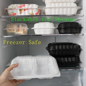 Contenedores Desechables YANGRUI de MFPP de 8x8 Pulgadas, 3 Compartimentos, Caja Bento para Llevar con Tapa Abatible para Empacar Comidas Preparadas - Product Image 5