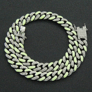 สร้อยคอคิวบาลิงค์เรืองแสงเรียบง่าย สไตล์ฮิปฮอป วัสดุอัลลอยด์ สำหรับผู้ชาย แฟชั่นเครื่องประดับขายส่ง ปี 2026 สินค้าขายดี - Product Image 2