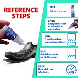 OEM Tube Clear Strong Shoe <span class=keywords><strong>Glue</strong></span> Reparación de suelas, talones, parches Agujeros pequeños-Bonds 0,7 OZ Secado rápido, cuero impermeable, caucho, pegamento de vinilo - Product Image 4