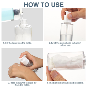 Botella de Spray Cosmética Transparente de PET con Tapa, Botella para Loción de 150ml/100ml/120ml, Cabezal de Spray de Plástico Blanco, Cabezal para Emulsión - Product Image 3