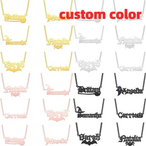 Wholesale Personalized Letter Dangle Charms <b>Statement</b> <b>Necklaces</b> Gold Plated Stainless Steel Custom Logo Name Pendant <b>Necklace</b> - Product Image 6
