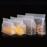Sac pochette avec support à fond plat à quatre joints avec impression personnalisée écrou à gousset de fond à 8 joints latéraux avec fenêtre transparente emballage alimentaire