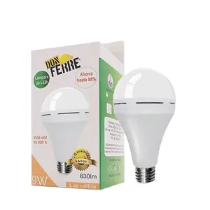 Bombilla de luz de emergencia LED recargable A60 E27 B22