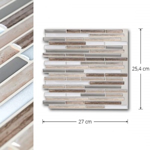Azulejos de pared de arte para el hogar, pegatina de mosaico con efecto 3D de 12x12 pulgadas, tira de mármol verde, azulejos de pared impermeables para baño y cocina - Product Image 2