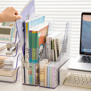 <strong>File</strong> <strong>Shelf</strong> Storage <strong>Shelf</strong> Books Pages Storage Box Desktop Organizer for Student Plastic Office Supplies Storage <strong>Shelf</strong> Bookend - Product Image 4