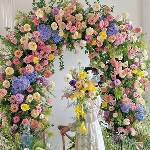 Roses en soie artificielles M-150 pour jardin, arrangements floraux, toile <span class=keywords><strong>de</strong></span> fond, verdure, accessoires photo <span class=keywords><strong>de</strong></span> mariage, décoration, fleurs artificielles - Product Image 1