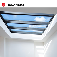 Fenêtre de toit à ouverture manuelle en aluminium avec verre trempé Low-e Rolansini, conforme à la norme AS2047