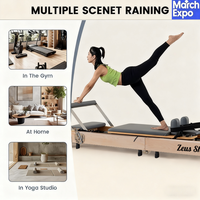Lit de Pilates professionnel pliable en chêne antidérapant, qualité commerciale, kit d'entraînement portable pour le renforcement du tronc et l'équilibre
