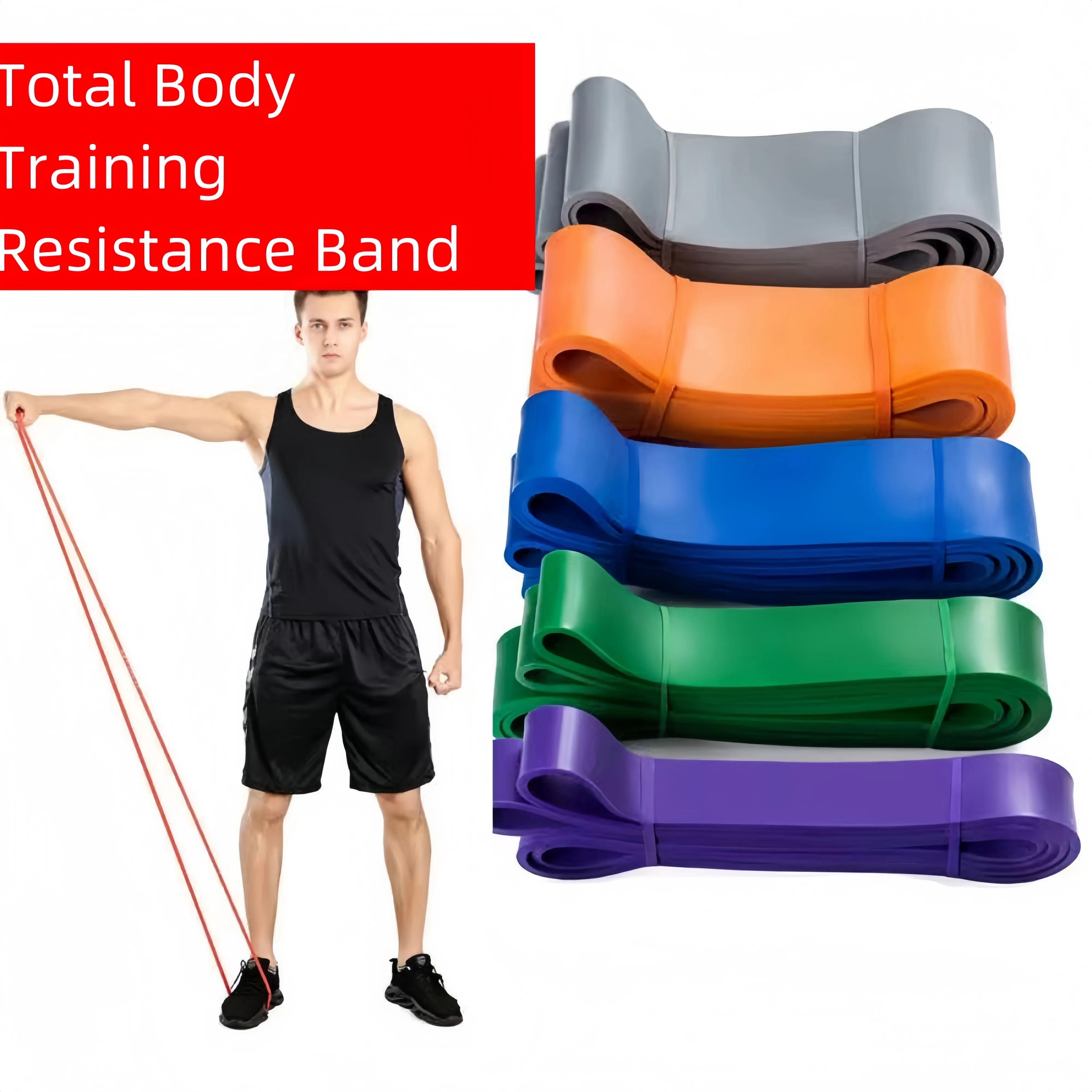 Conjunto de faixas de resistência com logotipo personalizado de fábrica Kang Xia/faixas elásticas de academia/faixas de exercícios de força fitness
