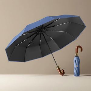 Paraguas Plegable de Viaje para Adultos de Alta Calidad, Personalizado con Protección UV, Mango de Madera y Nylon, con Logotipo de Empresa Impreso - Product Image 5