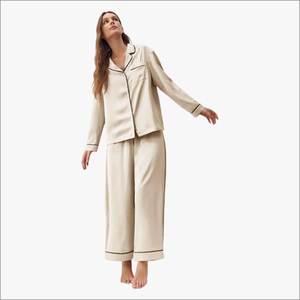 Pyjamas d'hiver pour femmes en modal, fabricant OEM, impression personnalisée, tricoté, respirant, manches courtes - Product Image 2