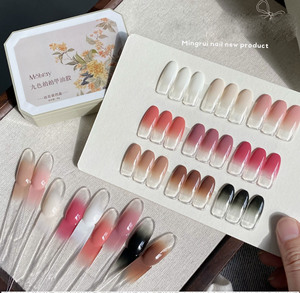 9-Color Nine-Grid UV Nail Polish Pallet 2G Gradient <span class=keywords><strong>Patpat</strong></span> Gel Soak-Off DIY Gel de diseñador francés - Product Image 2