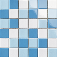 Mosaïque de piscine de haute qualité, design ligne d'eau bleue, pour projets de villas, hôtels et cours, antidérapante
