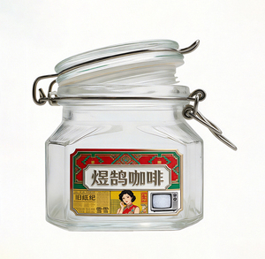 Pot en verre de qualité supérieure de 200 ml avec couvercle à clip pour aliments, café, miel, thé, sauce, etc. - Product Image 1