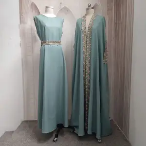 Marokko Party-Kleid für Damen muslimisch Abaya Netz Pailletten Jalabiya Dubai Abayas Kaftan Abaya Islam Vestidos arabisches langes Kleid