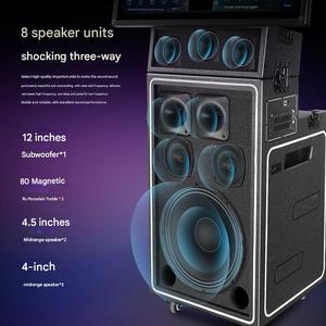 เครื่องร้องคาราโอเกะวิดีโอแบบหน้าจอสัมผัสสำหรับร้องเพลงตู้ออกแบบ<span class=keywords><strong>ใหม่</strong></span>สำหรับมืออาชีพที่มีหน้าจอและไมโครโฟนไร้สาย2ตัวสำหรับบ้าน - Product Image 4