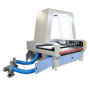 CCD Mesin Pemotong Otomatis Kain Laser CO2 Kamera Pemotong Kain Kepala Ganda Pemberi Makan Otomatis untuk Tekstil Kain Gulung Cetak Digital