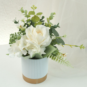 Decorative <b>Small</b> Artificial Flowers With Plastic <b>Pot</b> Simulated Potted Ornament Artificial Flowers With Plastic <b>Pot</b> - Product Image 2
