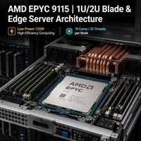 Prosesor AMD EPYC 9115 Server CPU 16 Core 32 Thread 2.6GHz 4.1GHz 64MB L3 Cache Socket SP5 125W untuk Pusat Data