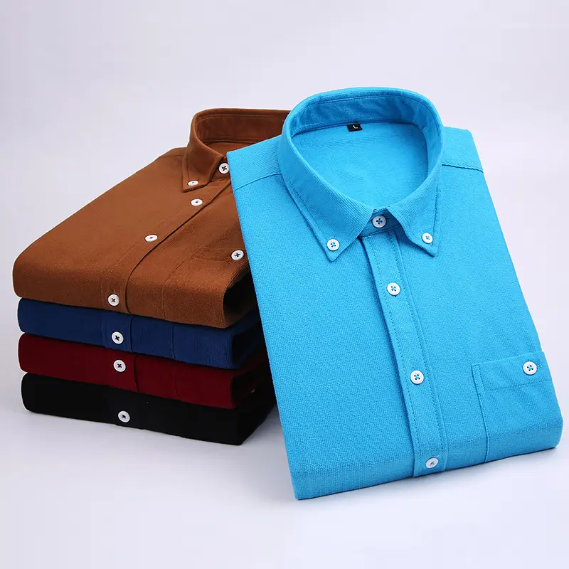 Men's New Simple Fashion Comfortable Soft Corduroy Long Sleeve Shirt
