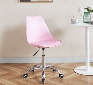Sillas modernas de plástico de diseño de oficina con cojín de PU, sillas de oficina para adultos, <span class=keywords><strong>silla</strong></span> giratoria de oficina con ajuste de <span class=keywords><strong>tulip</strong></span>án - Product Image 6