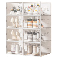 Boîtes de rangement pour chaussures en plastique transparent empilables, 13,1 x 9,1 x 5,6 pouces, lot de 12, pour placard, baskets