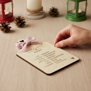 Customized <b>Rustic</b> Kitchen Decor Christmas Recipe <b>Wooden</b> Plaque Christmas Recipes Board - Product Image 3