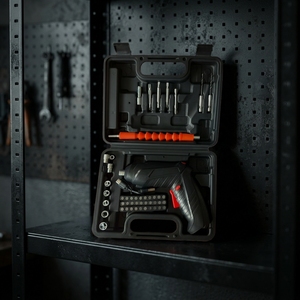 Destornillador Eléctrico Recargable, Mini Taladro Inalámbrico de <span class=keywords><strong>18</strong></span> Voltios y 500W, Juego de Herramientas Automáticas de 47 Piezas, Grado Industrial, Garantía de 3 Años - Product Image 4