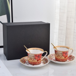 Best Selling New Design Western European Luxury Flare Mouth Bone China Coffee <b>Cup</b> and Ceramic <b>Tea</b> Set - Product Image 5