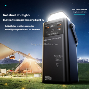 Banque d'alimentation de camping en plein air à haute capacité nouvellement lancée, 60000 mAh, charge rapide 22,5 W avec <span class=keywords><strong>4</strong></span> câbles, poignée, lumière LED - Product Image 4